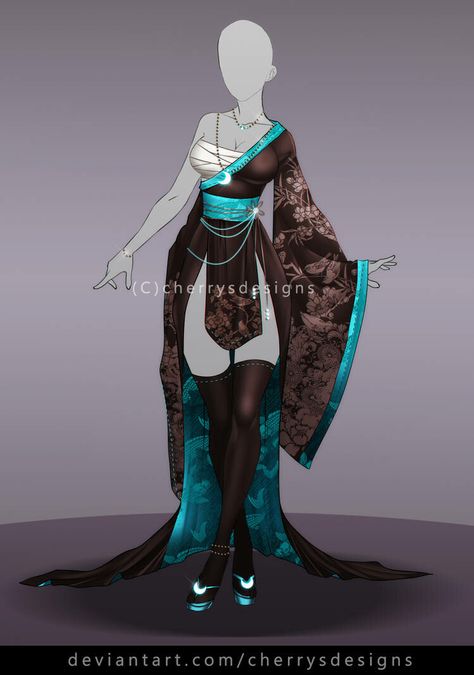 ArtStation - Kimono Designs Fashion Design Inspiration, Clothing Sketches, Art Outfits, Super Hero Outfits, Kimono Design, Clothing Design Sketches, Anime Inspired Outfits, Drawing Anime Clothes, Dress Design Sketches