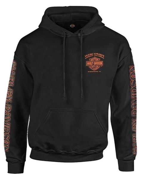 Harley Davidson Hoodie, Harley Davidson Gifts, Eagle Graphic, Motor Harley Davidson Cycles, Harley Davidson Men, Shield Logo, Full Zip Hoodie, Long Sleeve Pullover, Black Hoodie