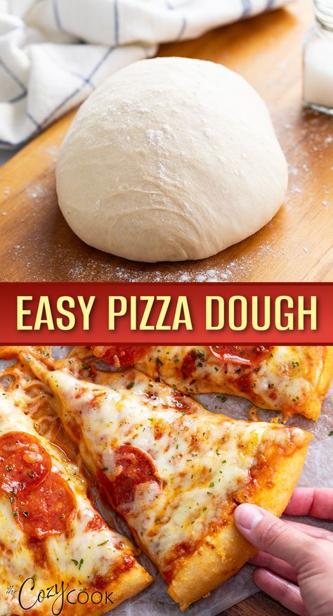 top is pizza dough in a ball, bottom is slice of cooked pizza Essen, White Sauce Pizza Recipe, Make Homemade Pizza, Best Pizza Dough Recipe, Homemade Pizza Crust, Pizza Dough Recipe Easy, Best Pizza Dough, Best Homemade Pizza, Easy Pizza Dough