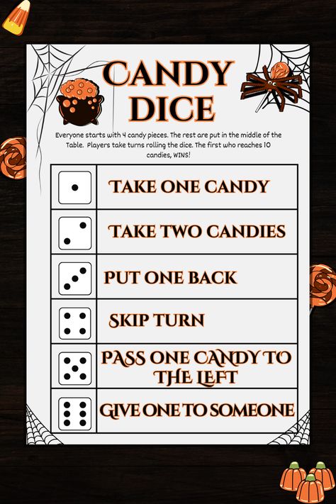 Halloween candy Dice game, Halloween Activity, Halloween Party Game, Classroom Halloween, Halloween Games for Kids, candy activity #halloweenprintablegameforkids #halloweencandydice #halloweendicegame #printablehalloweengame #icebreakers #halloweenpartygame #halloweentoddlersgame #halloweenfun #halloweenpartyidea #candydice Halloween Dice Game, Halloween Candy Dice Game, Candy Dice Game, Classroom Halloween, Games For, Halloween Games For Kids, Halloween Activity, Icebreakers, Halloween Party Games