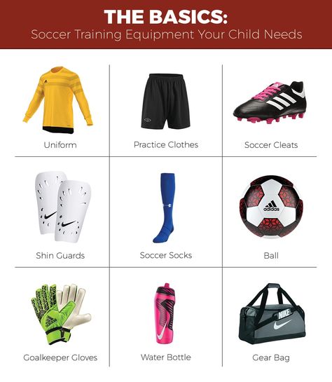 Soccer Equipment Checklist | Soccer Equipment List | Schuylkill Valley Sports Aesthetic Soccer, Soccer Clothing And Equipment, Old Image, Basic Necessities, Soccer Outfit, Soccer Workouts, Soccer Outfits, Soccer Practice, Soccer Drills