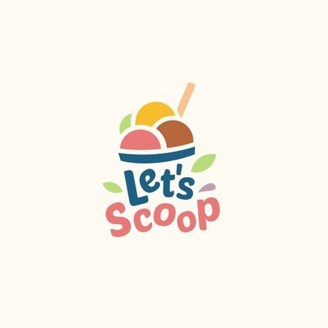 Ice Cream Shop Branding, Ice Cream Logos, Cute Ice Cream Shop, Food Brand Logos, Ice Logo, Ice Cream Logo, Food Logo Design Inspiration, Tea Logo, Cute Ice Cream