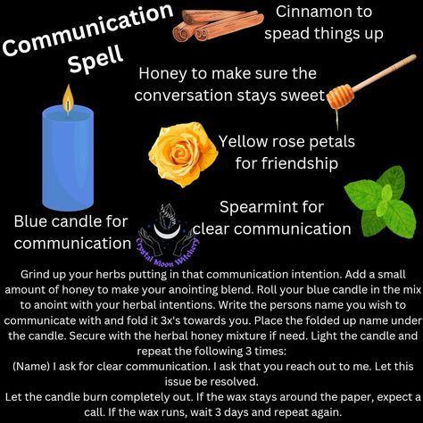 Communication Spell, White Magic Love Spells, Hoodoo Magic, Candle Magic Spells, Hoodoo Spells, Easy Love Spells, Easy Spells, Grimoire Book, Magic Spell Book