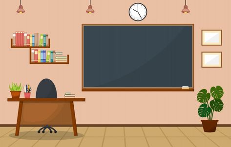 School Classroom Interior, Meja Guru, Papan Tulis Kapur, School Powerpoint Templates, Wallpaper Powerpoint, Classroom Interior, Classroom Background, غلاف الكتاب, Background Powerpoint