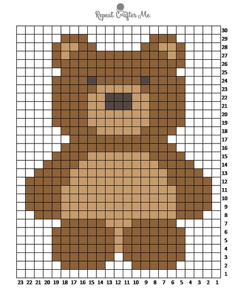 Crochet C2C Bernat Blanket Bear - Repeat Crafter Me Stitch Teddy, Neutral Baby Blankets, Gender Neutral Baby Blanket, Knitting Squares, Repeat Crafter Me, Bernat Blanket Yarn, Pixel Crochet, Tapestry Crochet Patterns, Pola Kristik