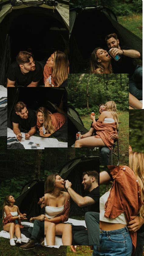 Campsite Photoshoot, S’more Photoshoot, Summer Camping Photoshoot, Camping Prenup Photo Ideas, Camping Prenup, Bonfire Photoshoot, S’mores Photoshoot, Camping Engagement Shoot, Campfire Photoshoot