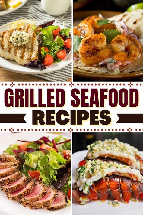 Fresh, bright, and insanely good, these quick and easy grilled seafood recipes are all you need to get the BBQ season rolling. Enjoy! Dinners With Shrimp, Grilled Scallops Recipe, Crab Legs On The Grill, Grilled Grouper, Grilled Crab, Grilled Seafood Recipes, Grilled Fish Tacos, Grilled Scallops, Grilled Halibut