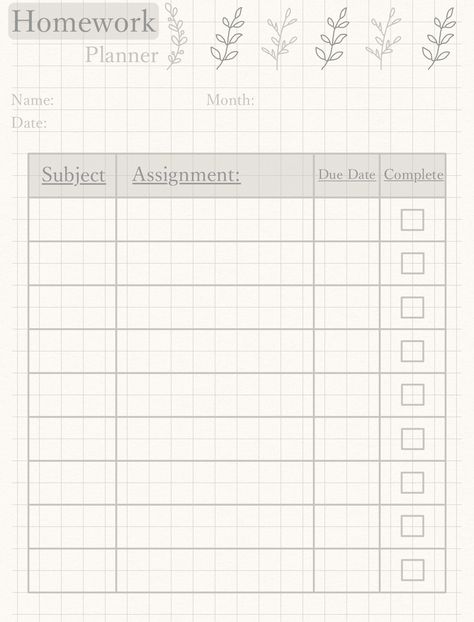 Homework Planner - Notability Gallery Homework Agenda Template, Homework Tracker Aesthetic, Homework Planner Aesthetic, Aesthetic Study Planner Template, Homework To Do List, Assignment Planner Template, Homework Planner Template, Weekly Assignment Planner, Wall Command Center