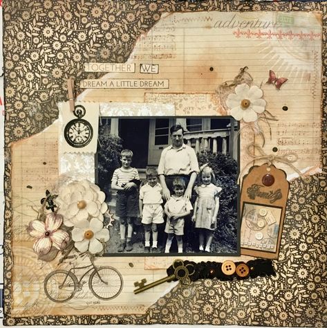 Family - Scrapbook.com Heritage Scrapbooking Layouts, Genealogy Crafts, Ancestry Scrapbooking, Birthday Scrapbook Pages, Heritage Scrapbook Pages, Album Photo Scrapbooking, Scrapbooking Vintage, Family History Book, Scrapbook Pictures