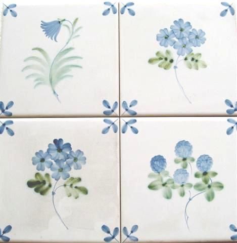 Wallpaper And Paint, Flower Tiles, Delft Tiles, Flower Tile, Pottery Sculpture, Handmade Tiles, Painting Tile, Pottery Painting, Rye