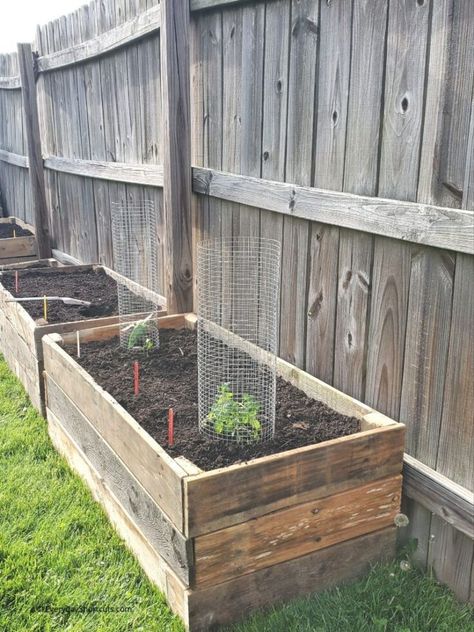 Pallet Garden Box, Wood Garden Beds, Raised Garden Beds Diy Vegetables, Pallet Projects Garden, Raised Garden Bed Plans, Garden Boxes Raised, Building Raised Garden Beds, Raised Flower Beds, Building A Raised Garden