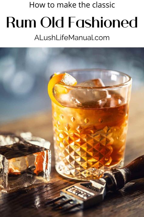 Rum Old Fashioned Cocktail, Spice Rum Drinks, Easy Old Fashioned Cocktail, Bumbu Rum Cocktails, Old Fashioned Mix Recipe, Old Fashioned Recipes Cocktail, Best Rum Cocktails, Cocktails Made With Vodka, Drink Rum