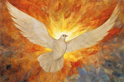 Who Is the Holy Spirit? Holy Spirit Art, Marian Apparition, Music Notes Art, Jesus Artwork, Pentecost, God The Father, The Holy Spirit, Catholic Art, Christian Life