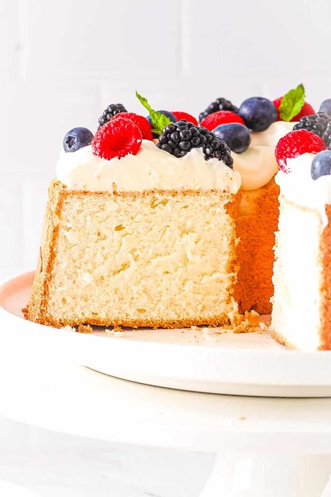 Sugar Free Angel Food Cake | The Picky Eater Sugar Free Angel Food Cake, Sugar Free Cake, Free Angel, Speed Foods, Sugar Free Syrup, Angel Food Cake, Food Cake, Angel Food, Cake Tins