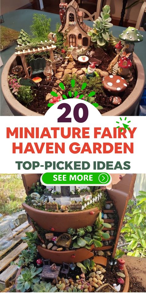 Create a mystical oasis in your yard with these charming miniature fairy garden concepts. Learn how to craft delightful fairy homes, dainty bridges, and whimsical decorations that will transport you to an enchanting realm. From cozy nooks covered in moss to petite flower patches, any spot in your garden can be transformed into a haven for fairies. Embrace your artistic side and invite the magical beings to frolic in your outdoor sanctuary! How To Make Fairy Houses, Fairy Garden Centerpiece Ideas, Inside Fairy House, Fairy Furniture Diy, Fairy Gardens Ideas, Easy Fairy Garden, Fairy Garden Lights, Fairy Treasure, Forest Diy