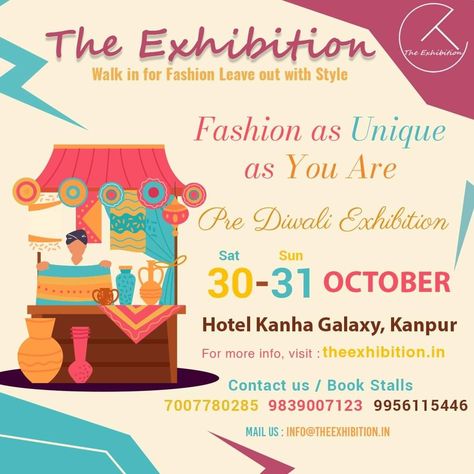 Kanpurites! Let's do some Shopping 🛍 Be it, Apparel 👗 Footwear 👠 Jewellery 💍 Home Decor 🏡 Ethnics 🥻 Western Wear 💃 Men's Wear 🕺 Makeup 💄- All are available! All Shop & Brand owners! Have you booked your stall yet? If not, Book your stalls now & let the world explore your amazing collection. 🗓 Date - 30th & 31st October, 2021 ⌚ Time - 10 AM to 9 PM 📍 Location - Hotel Kanha Galaxy, Kanpur 📞 Call to book your stalls today - 7007780285, 9839007123, 9956115446. Stalls are running out Not Book, Your Amazing, Men's Wear, Western Wear, Branding Design, Branding, Hotel, Running, Makeup