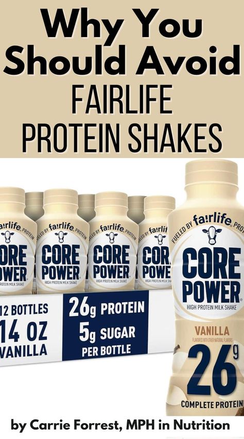 In this blog post, I'll review the question of whether Fairlife Protein Shakes are healthy or not. Find out this product's nutrition pros and cons, and why it is not considered a healthy food. Best Protein Shakes For Women, Good Protein Shakes Recipes, Healthiest Protein Shakes, Fair Life Protein Shake, Fairlife Protein Smoothie Recipes, Fairlife Core Power Recipes, Best Tasting Protein Shake, Fairlife Shake Recipe, Fairlife Smoothie Recipes