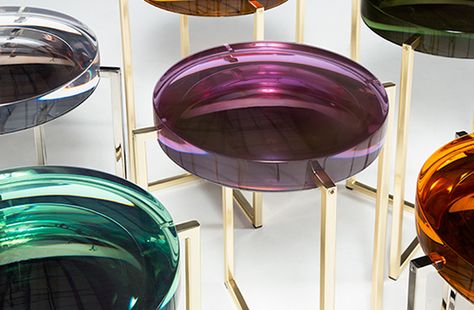 Sculptural Furniture, Holly Hunt, Resin Furniture, Furniture Side Tables, Resin Table, Couch Furniture, Furniture Inspiration, Unique Furniture, Side Tables