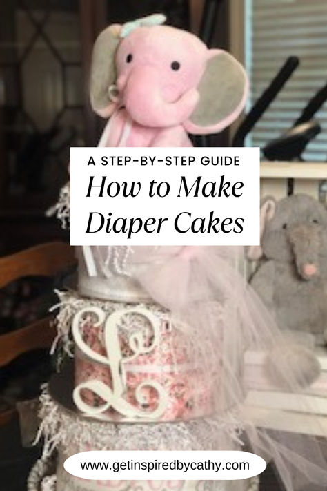 Easy guide with photo and step-by-step instructions on How to Make Diaper Cakes for a shower or gift for the mom/parents to-be.  You will be the star of the shower with one of these diaper cakes shown.  Simple to make yet gorgeous to see.  Read the guide today, gather your materials, and get busy on your new Diaper Cake! How To Make Diaper Cake, How To Make A Diaper Cake, Fairy Diaper Cake, Diaper Cakes For Baby Girl, Receiving Blankets Diy, Small Diaper Cakes, Diaper Cake Girl, Diaper Cake Instructions, Minnie Mouse Theme Party