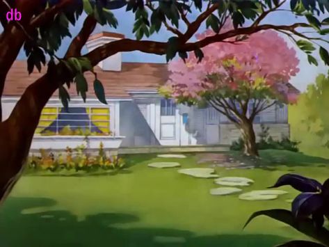 Tom & Jerry. Springtime For Thomas. Animation Backgrounds. Old Tom And Jerry, Episode Backgrounds, Tom And Jerry Cartoon, Perspective Drawing Lessons, Tom Y Jerry, Cartoon House, Retro Artwork, Sports Technology, Disney Concept Art