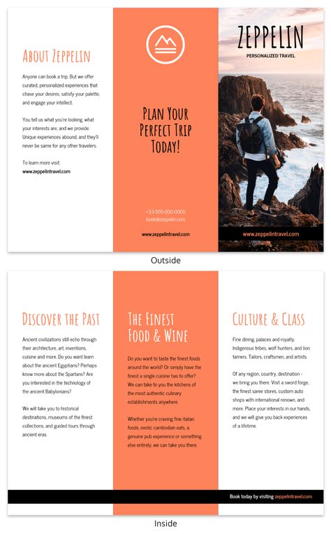 One Page Brochure Template One Page Brochure, Brochure Design Simple, Tri Fold Brochure Template, Travel Brochure Design, Simple Brochures, Brochure Examples, Free Brochure Template, Kelowna Bc, Free Brochure