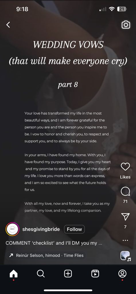 Beautiful Wedding Vows To Husband, How To Start Vows To Husband, Wedding Vow Prompts, Wedding Vows That Make You Cry To Husband, Wedding Vows To Husband Cry, Unique Wedding Vows To Husband, Vows To Wife, Wedding Vows Ideas, Wedding Vow Examples