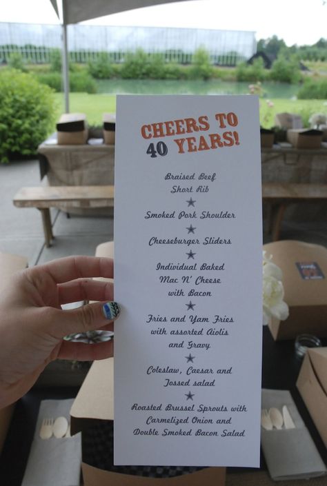 40th Birthday | Sugar Plum Sisters 40th Birthday Menu Ideas, Guys 40th Birthday, Birthday Dinner Menu Ideas, 40th Birthday Dinner, Birthday Dinner Menu, Guys Birthday, Hello 40, Beer Tasting Parties, Dinner Menu Ideas