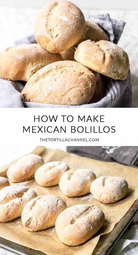 Mexican Bolillos, Bolillo Recipe, Rhubarb Oatmeal Bars, Vegan Bread Recipe, Mexican Sweet Breads, Bread Buns, Mexican Bread, Bread Rolls Recipe, Bake Bread