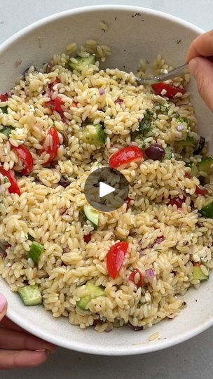 Orzo Salads, Greek Orzo, Greek Orzo Salad, Orzo Salad Recipes, Oregano Salt, Feel Good Foodie, Orzo Salad, Orzo Pasta, Red Onions