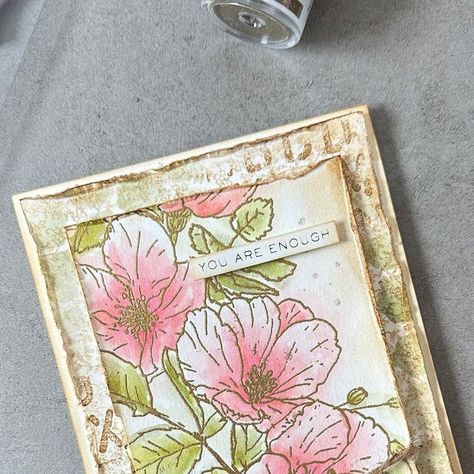 Tim Holtz Floral Trims, Tim Holtz Stamps, Tim Holtz Cards, Card Layouts, Card Crafts, Creative Craft, Ranger Ink, Youtube Live, Beautiful Cards