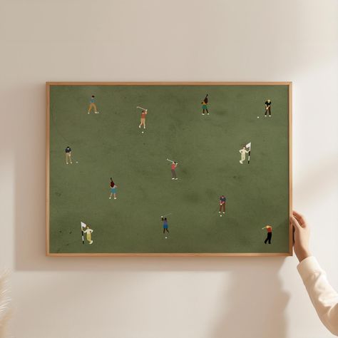 Hello & Welcome! Enjoy this minimalist print of tiny people golfing! Refresh your art collection! Printable wall art Instant download Jpg files are High Resolution (300 dpi) in RGB format You will receive 5 jpg files in the following sizes: 2:3 ratio for Printing: INCHES: 4 x 6 | 6 x 9 | 8 x 12 | 10 x 15 | 12 x 18 | 16 x 24 | 20 x 30 | 24 X 36 3:4 ratio for Printing: INCHES: 6 x 8 | 9 x 12 | 12 x 16 | 18 x 24 | 24x32 4:5 ratio Printing: INCHES: 4 x 5 | 8 x 10 | 16 x 20 | 24 X 30 1:1 ratio Square Green Office Wall Art, Wall Art Golf, Mens Room Art, Art For Guys Apartment, Oversized Horizontal Wall Art, Mid Century Modern Bathroom Art, Apartment Picture Wall, Minimalist People, Art For House