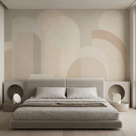 Self Adhesive Temporary Removable Vinyl Wallpaper Or Polyester Wallpaper with Nude Beige, Brown Abstract Arches Geometric Shapes Boho Style Wall Decal. Great for Bedroom, Living Room, Hallway, Bathroom. You can use the Peel and Stick Smooth or Canvas Texture Vinyl application, you can choose to use Light Textured Peel and Stick Fabric Material or Pre-Pasted Traditional Paper. We have a unique approach to each of your orders. Don't hesitate to contact us with the wall dimensions (height and width Geometric Design Wallpaper, Boho Wallpaper Wall, Wallpaper Idea For Bedroom, Bedroom Wall Wallpaper Design, Texture Wall For Living Room, Texture Paint Bedroom, Wallpapers In Bedroom, Beige Wallpaper For Bedroom, Graphic Wallpaper Bedroom