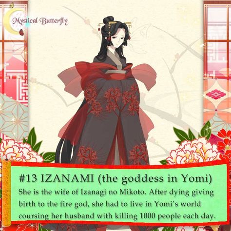 Dnd Mythology, Izanami No Mikoto, Izanami Goddess, Mystical Butterfly, Japanese Goddess, Myths & Monsters, Japanese Mythology, Learn Japanese Words, Ancient Mythology