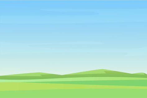 Fully minimalistic simple empty Meadow green fields landscape, great design for any purposes. Cartoon vector illustration Simple Cartoon Background, Plains Background, Plain Wallpaper, Landscape Background, Graphic Organizer, Simple Cartoon, Moral Stories, Cartoon Background, Landscape Illustration