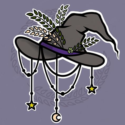 Twisted Cauldrons on Instagram: “Witches hat! 🖤💜🖤 #digitalart #witchesofinstagram #witchartist #witcheshat #twistedcauldrons #artistsoninstagram #yycart #yycartist…” Witch’s Hat Drawing, Wich Hat Ideas, Witchy Hat Drawing, Witch Hat Flash Tattoo, Cute Witch Hat Drawing, Witch Hat Drawing Reference, Witch Hat Doodle, Witches Hat Drawing, Witch Hat Ideas