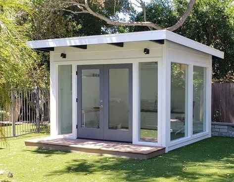 Backyard Nail Salon, Art Shed Ideas Backyard Studio, Backyard Tiny Guest House, Outdoor Office Shed, Backyard Room, Backyard Office Shed, Tiny Guest House, Sheds Ideas Backyard, Backyard Cabin