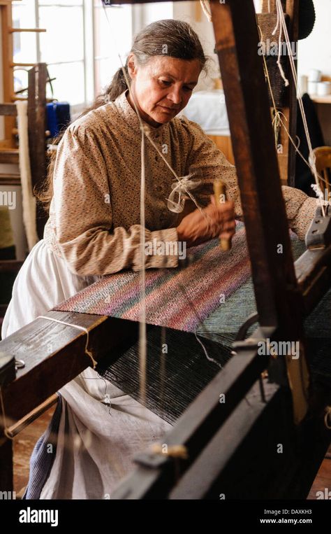 Download this stock image: A woman using a loom to weave wool - DAXKH3 from Alamy's library of millions of high resolution stock photos, illustrations and vectors. Loom, A Woman, High Resolution, Weaving, Stock Images, Resolution, Textiles, Stock Photos, Illustrations