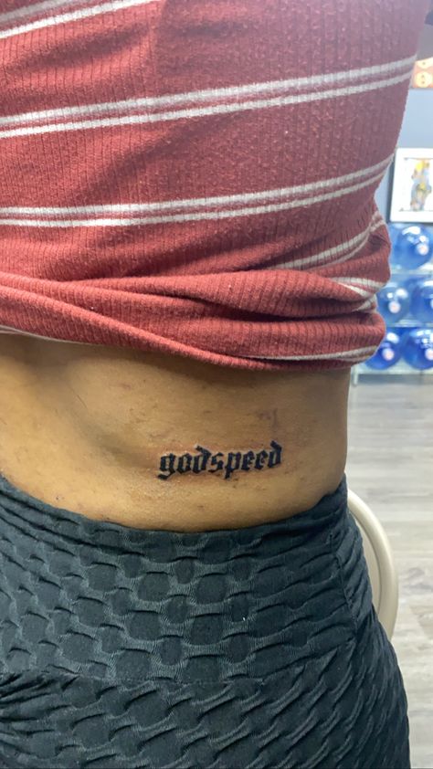 Glory Tattoo Word, Godspeed Tattoo Font, Moving At Godspeed Tattoo, God Speed Tattoo, Finn Tattoo, Godspeed Tattoo, Frank Ocean Tattoo, Tattoo Aesthetic, Sharpie Tattoos