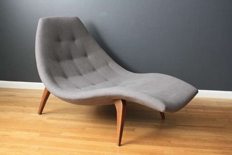 This is a Mid-Century Modern chaise lounge chair in the style of Adrian Pearsall. Description from 1stdibs.com. I searched for this on bing.com/images Mid Century Modern Chaise Lounge, Chez Lounge, Mid Century Chaise Lounge, Grey Chaise Lounge, Chaise Lounge Indoor, Modern Chaise Lounge, Lounge Chaise, Modern Chaise, Home Interior Ideas