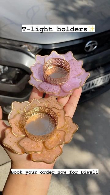 Resin Candle Holder Tea Lights, Resin Tealight Holder, Resin Tea Light Holder, Resin Arts, Best Friend Images, Abstract Art Projects, Pooja Thali, Resin Work, Resin Products