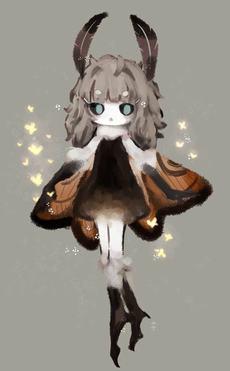 Moth Aesthetic Dark, Moth Anime, Moth Person Character Design, Moth Girl Art, Moth Character Design, Moth Person, Moth Character, Moth Oc, Fantasy Shorts