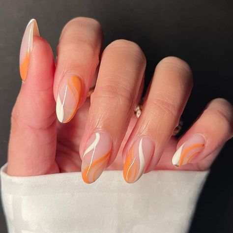 40 Prettiest Summer Nails to Inspire You Organge Nails, Orange Nail Ideas, Orange Nail Art, Girls Nail Designs, Orange Nail Designs, Orange Nail, Girl Nails, Simple Gel Nails, Soft Nails