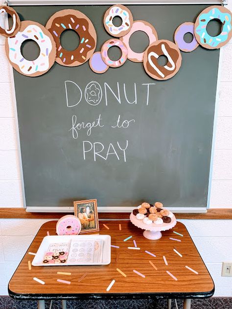 Donut Forget to Pray YW lesson Church of Christ LDS handout and ideas Primary Girls Activity Days, Achievement Days Activities Lds, Activity Days Activities Lds, Activity Day Activities Lds, Relief Society Class Ideas, February Activity Days Lds Ideas, Activity Girls Lds Ideas, Yw Class Activity Ideas, Valentines Church Activities