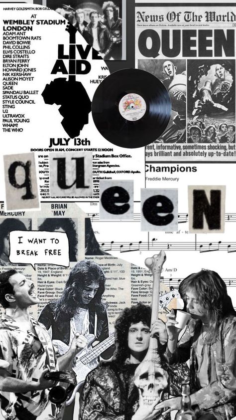 Queen Band Aesthetic Wallpaper, Queen Wallpaper Band, Rock Band Collage, Queen Wallpaper Aesthetic, Queen Band Wallpaper, Queen Band Aesthetic, Queen Band Poster, Muzică Rock, Queen Rock Band