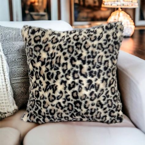 Faux Fur Pillow, Fur Pillow, Bed In Living Room, Boho Dekor, Bohemian Home, My New Room, Printed Pillow, Cheetah Print, Gift Birthday