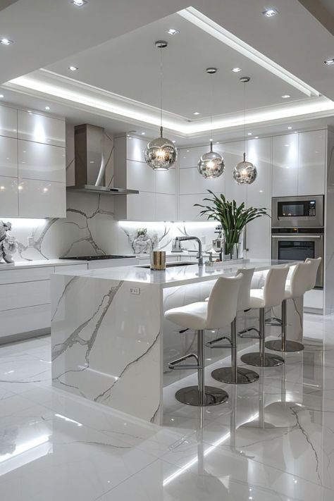 Luxury Houses Kitchen, Elegant Kitchen Design, Modern Luxury Kitchen, Desain Pantry, Dream Kitchens Design, Kitchen Interior Design Modern, Kitchen Design Plans, Elegant Kitchens, Luxury Kitchen Design