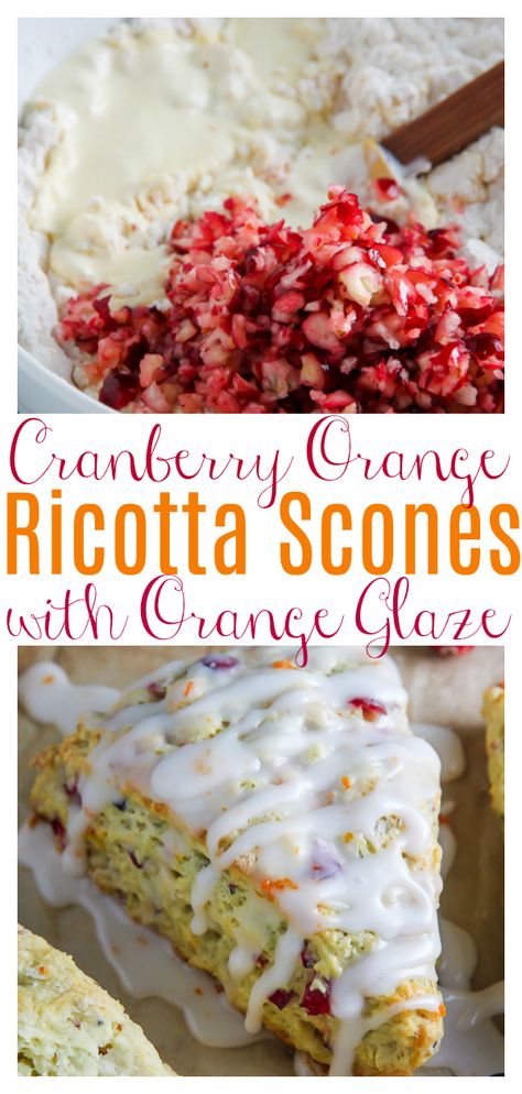 Cranberry Ricotta Scones - Baker by Nature Cranberry Orange Desserts, Fresh Cranberry Recipes, Orange Scones Recipe, Cranberry Dessert, Cranberry Orange Scones, Cranberry Scones, Scones Recipe Easy, Orange Scones, Scones Easy