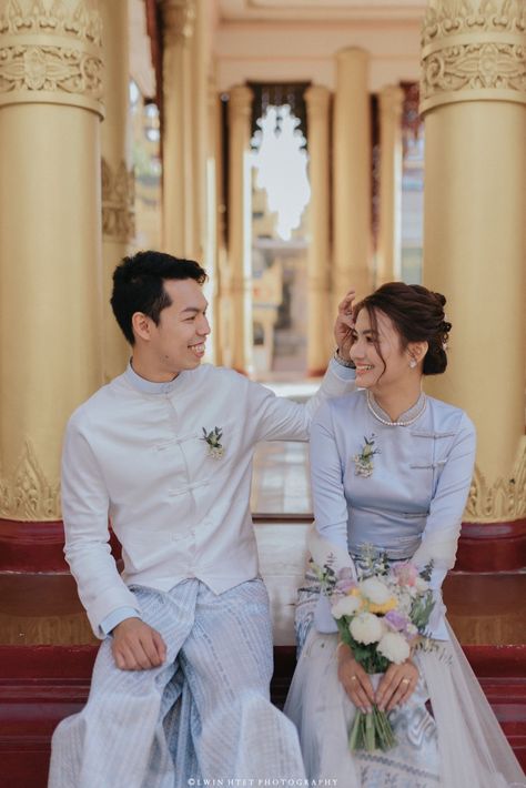 Prewedding at pagoda Myanmar Couple, Elven Wedding, Pageant Costumes, Wedding Dress Sketches, Wedding Photo Studio, Korean Wedding Photography, Wedding Photoshoot Props, Wedding Portrait Poses, Wedding Photoshoot Poses