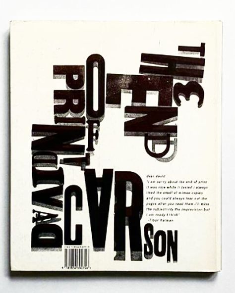 Unconventional Typography, Museum Flyer, Typographic Book Cover, David Carson Work, Book Cover Graphic Design, David Carson Typography, David Carson Design, Typographic Layout, Experimental Type