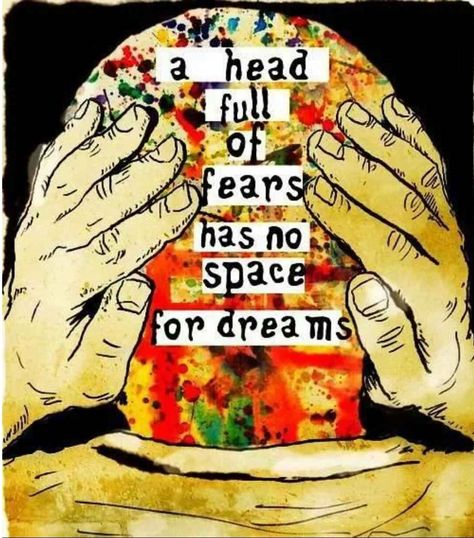 A head full of fears has no space for dreams E Card, Quotable Quotes, The Words, Great Quotes, Beautiful Words, Inspirational Words, Cool Words, Words Quotes, Reiki